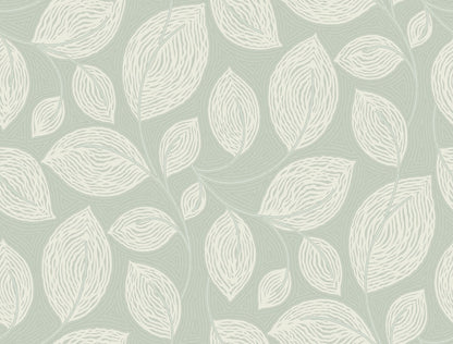 Candice Olson Casual Elegance Contoured Leaves Wallpaper - Green