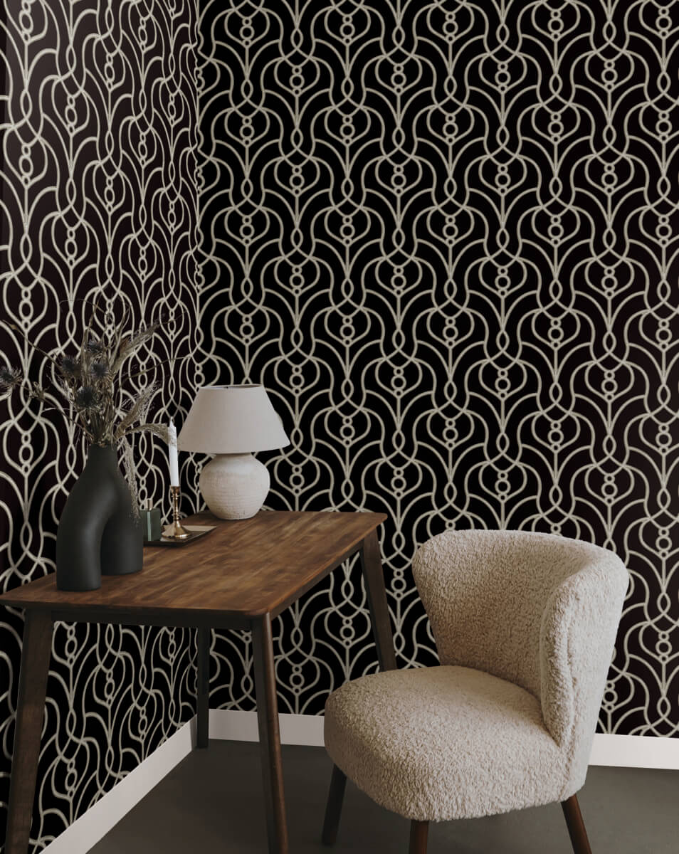 Candice Olson Casual Elegance Divine Trellis Wallpaper - Black – US ...