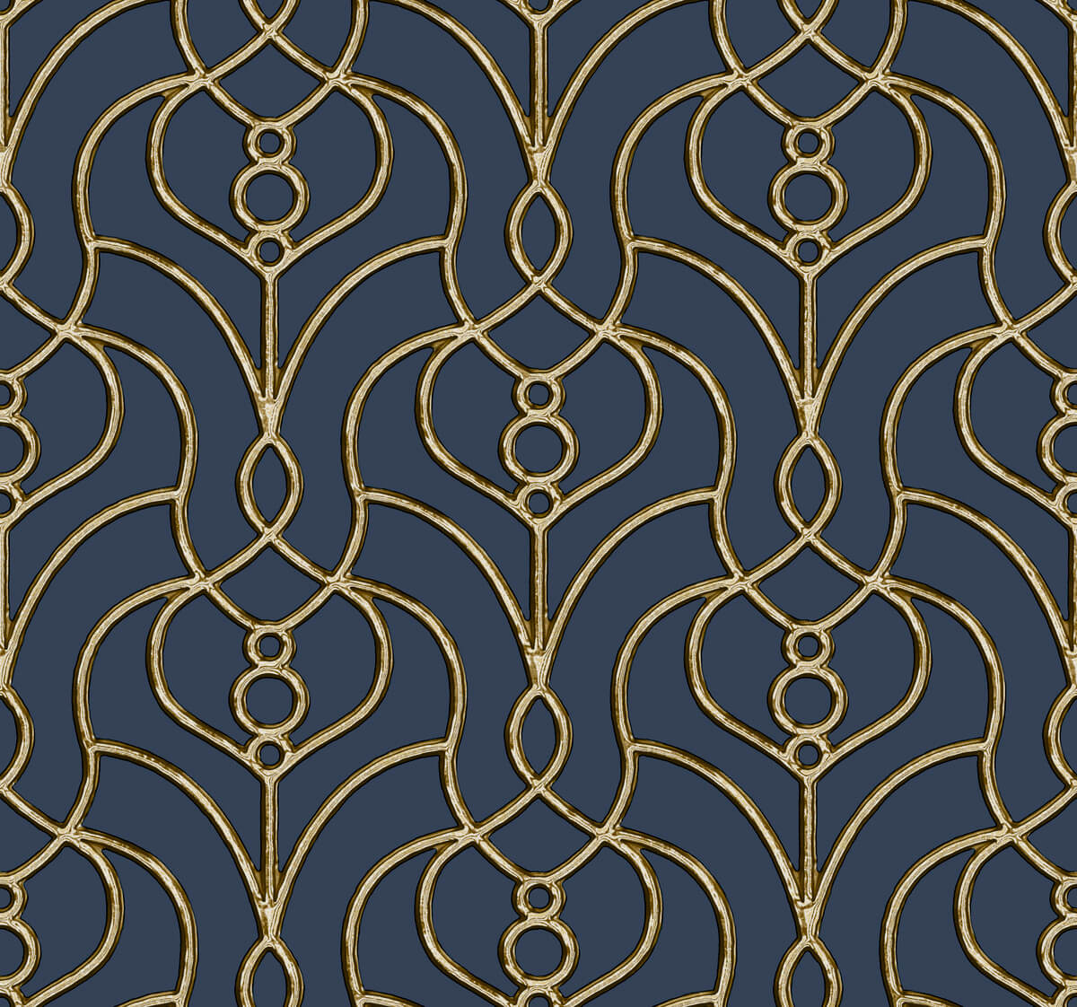 Candice Olson Casual Elegance Divine Trellis Wallpaper - Navy Blue
