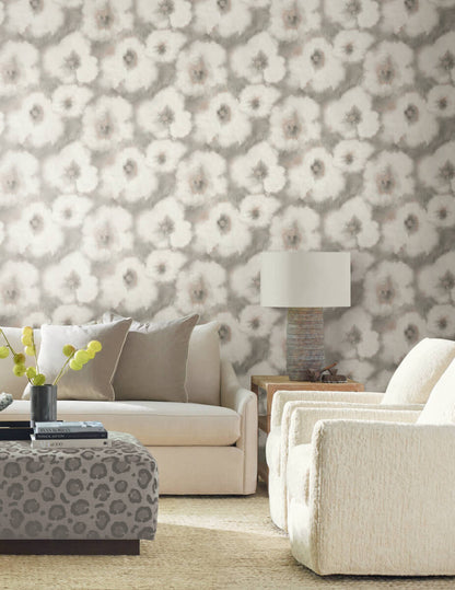 Candice Olson Casual Elegance Blended Floral Wallpaper - Clay