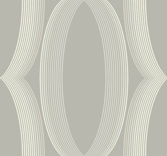 Candice Olson Casual Elegance Progression Ogee Wallpaper - Light Neutral