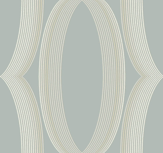 Candice Olson Casual Elegance Progression Ogee Wallpaper - Light Blue