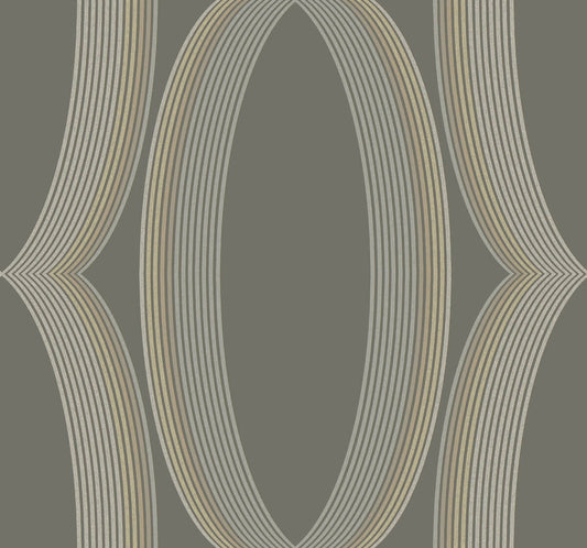 Candice Olson Casual Elegance Progression Ogee Wallpaper - Charcoal