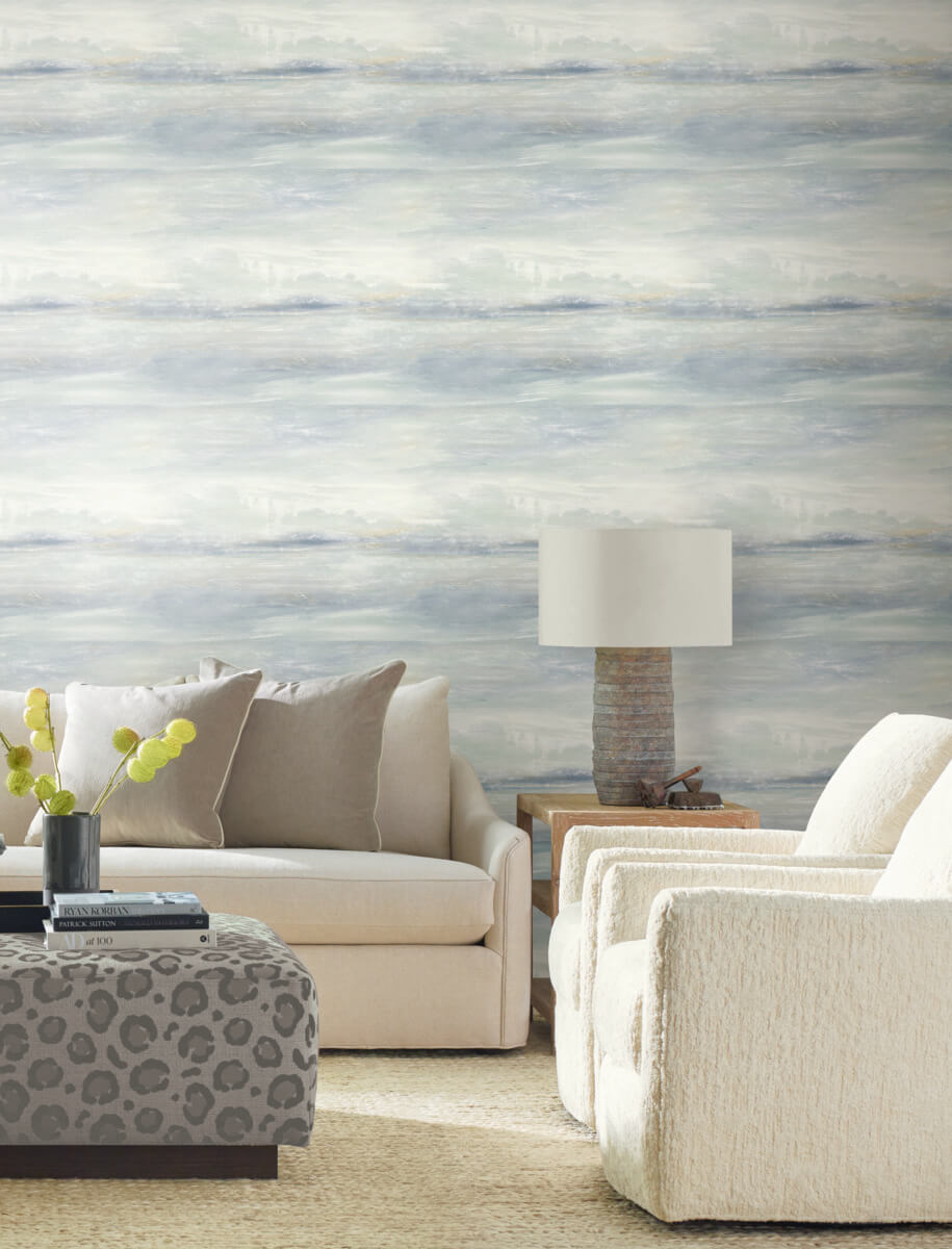Candice Olson Casual Elegance Soothing Mists Scenic Wallpaper - Blue Oasis