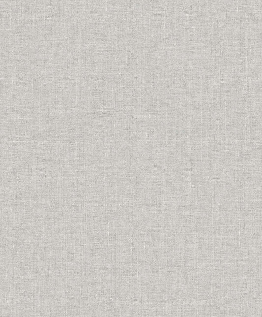 Seabrook White Heron Abington Faux Linen Wallpaper - Uniform Grey