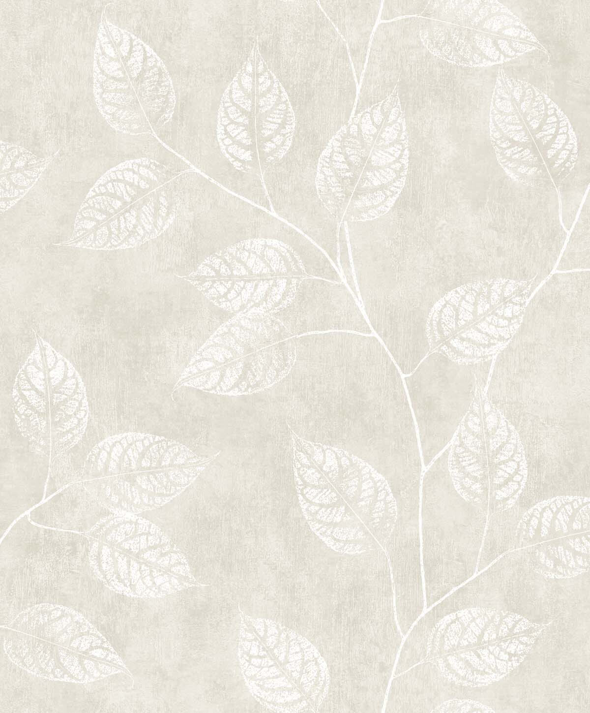 White Heron Branch Trail Silhouette Wallpaper - Raw Linen