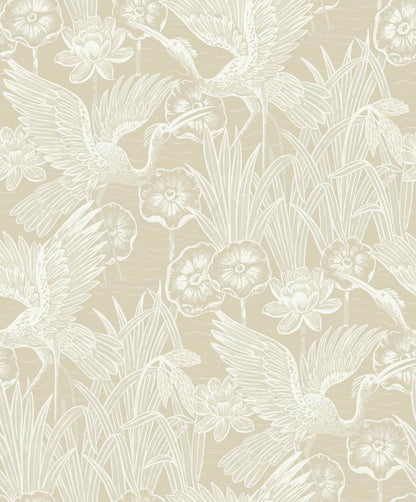 Seabrook Designs White Heron Wallpaper Collection - SAMPLE