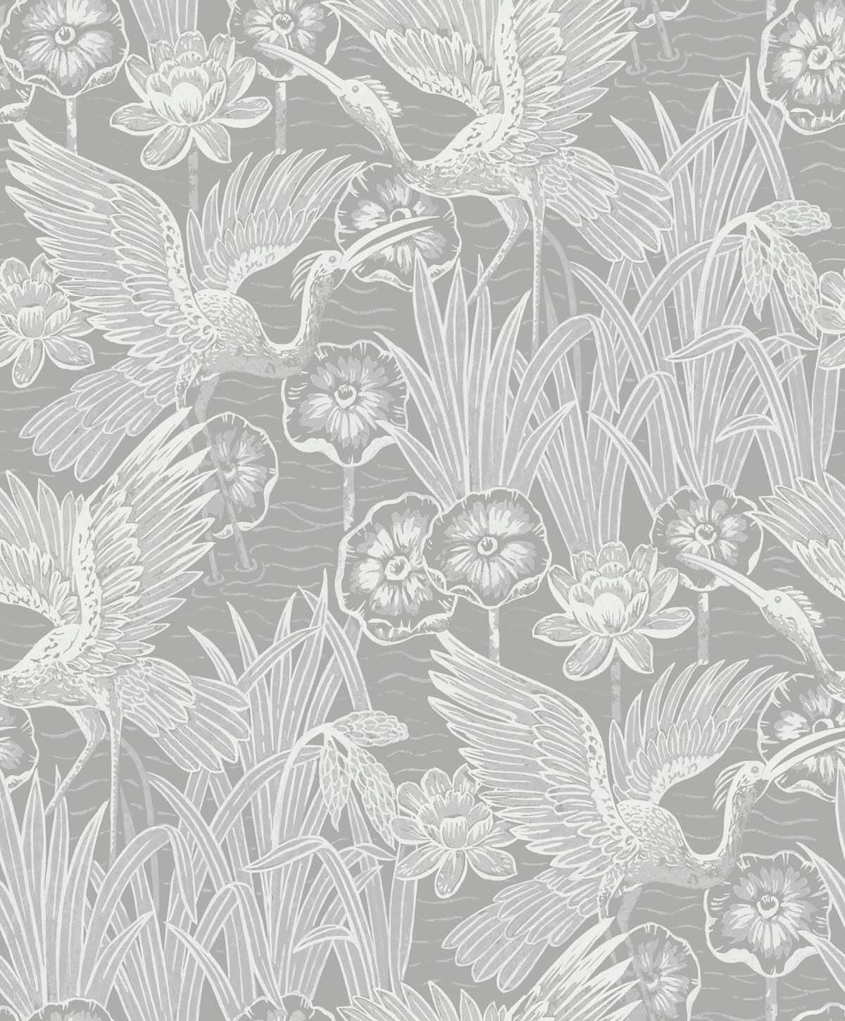 Seabrook Designs White Heron Wallpaper Collection - SAMPLE