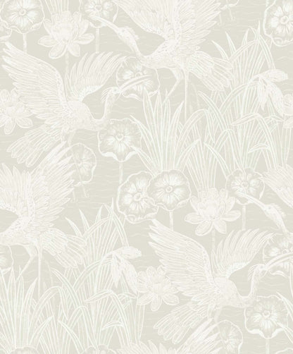 Seabrook Designs White Heron Wallpaper Collection - SAMPLE