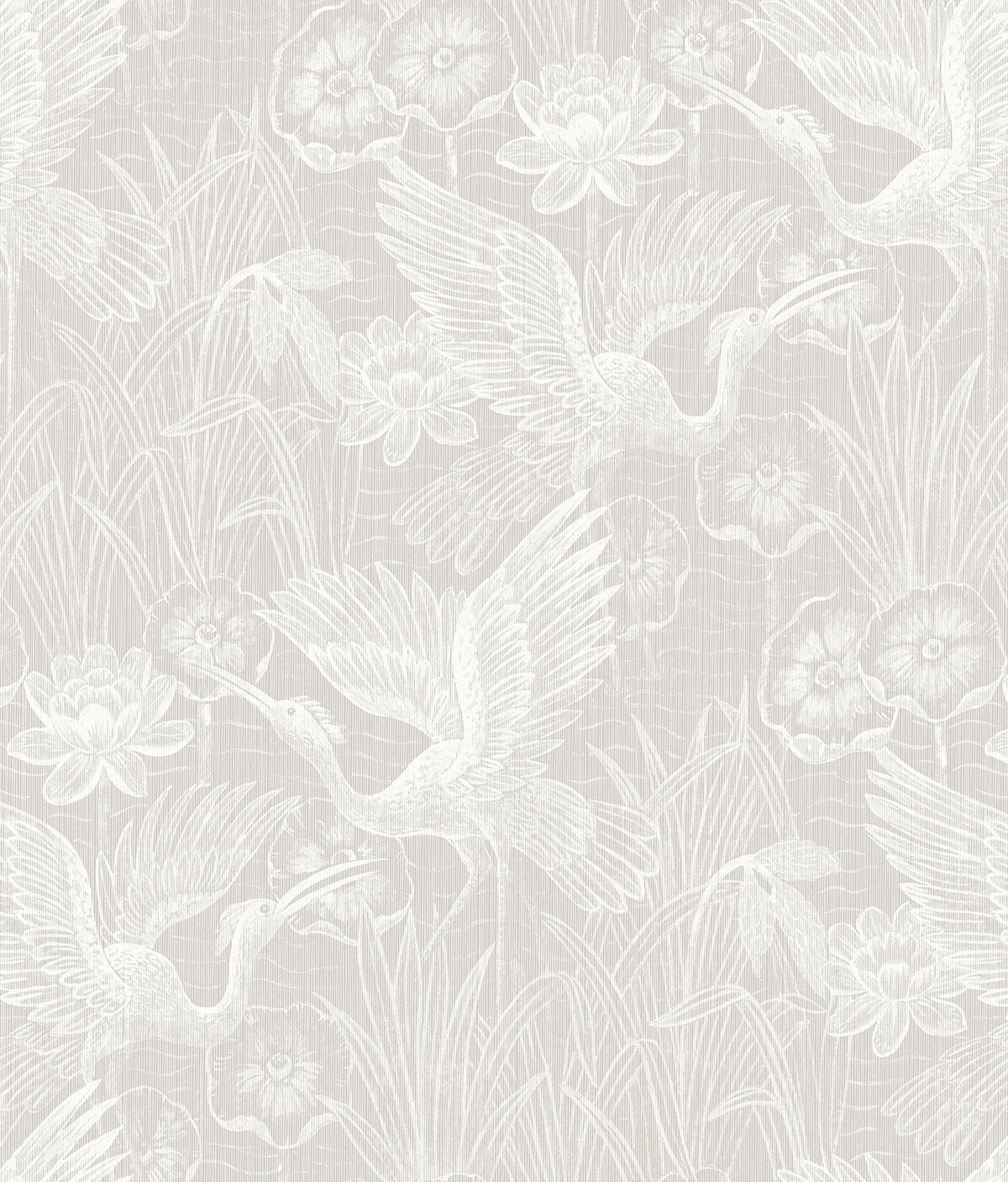 Seabrook Designs White Heron Wallpaper Collection - SAMPLE