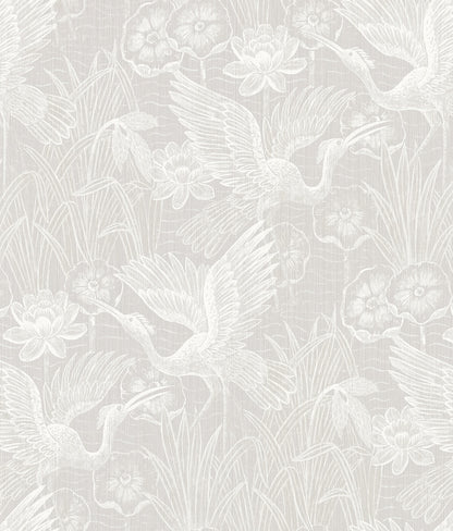 White Heron White Heron Floral Wallpaper - Heron Neutral