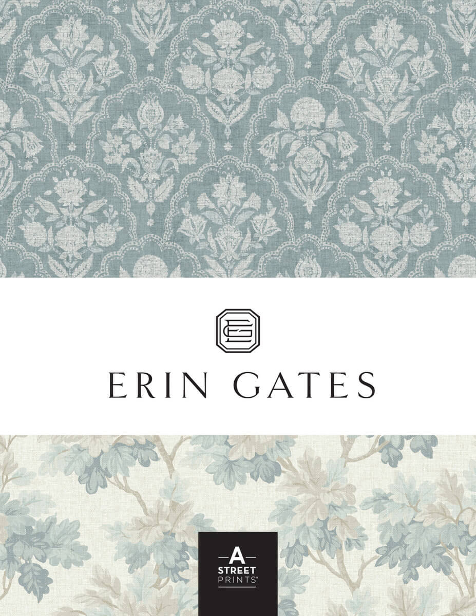 Erin Gates Farmington Lily of the Valley Wallpaper - Blue Heather