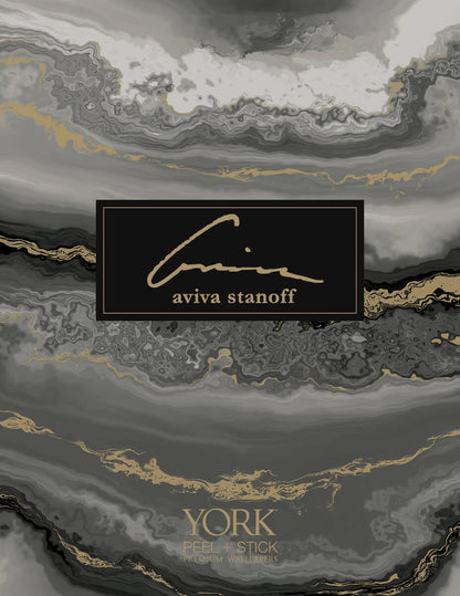Aviva Stanoff Inner Peace Peel & Stick Wallpaper - Salt Grey