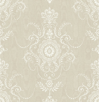 Seabrook French Country Colette Cameo Wallpaper - Fog