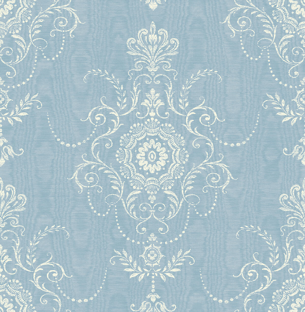 Seabrook French Country Colette Cameo Wallpaper - Bleu Bisque