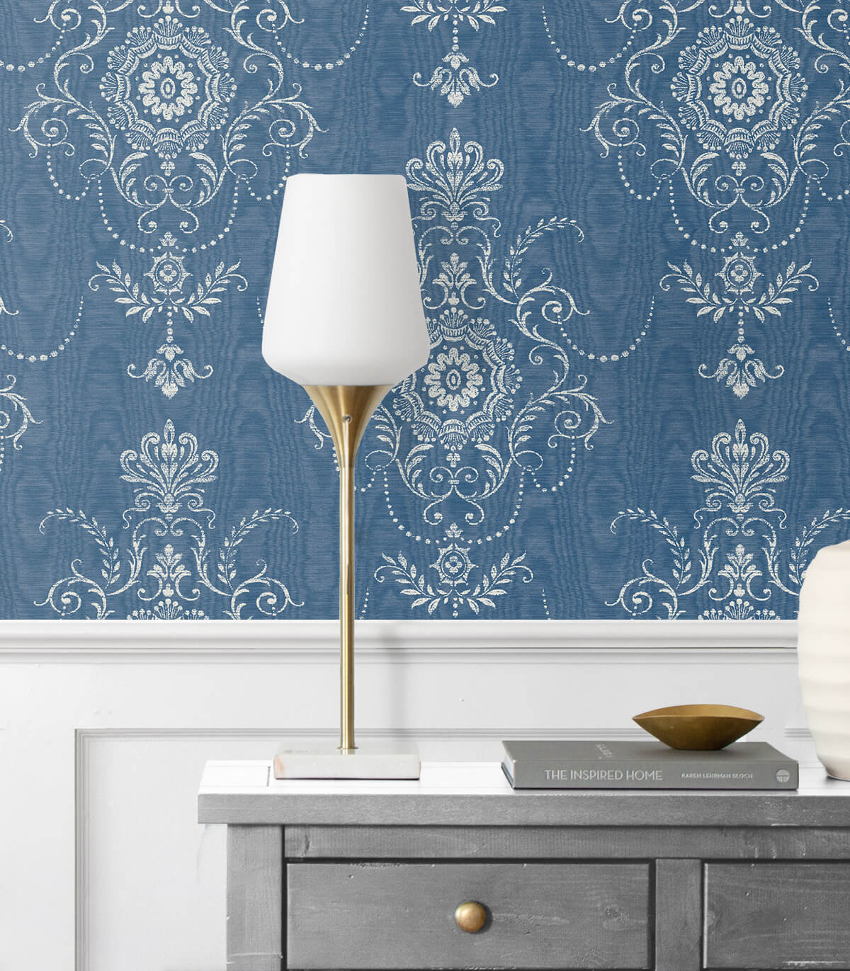Seabrook French Country Colette Cameo Wallpaper - French Blue