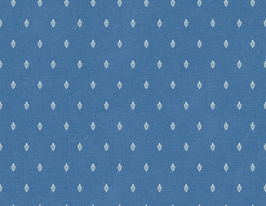 Seabrook French Country Petite Feuille Sprig Wallpaper - Denim Wash