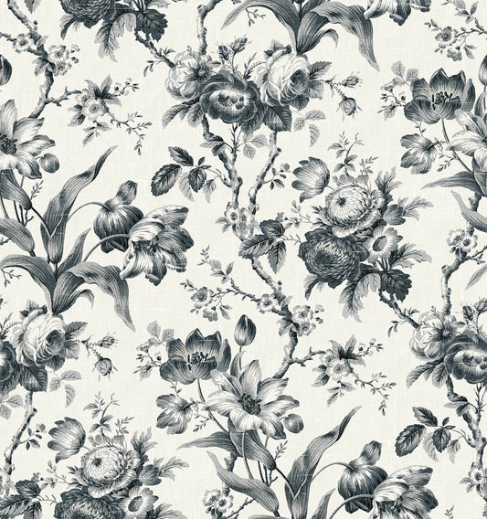 Seabrook French Country En Rose Wallpaper - Poppy Seed