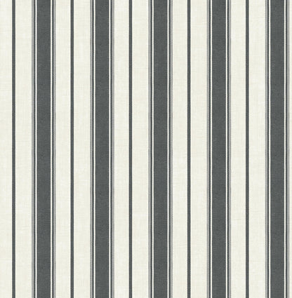 French Country Eliott Linen Stripe Wallpaper - Poppy Seed