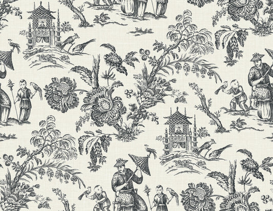 Seabrook French Country Colette Chinoiserie Wallpaper - Poppy Seed