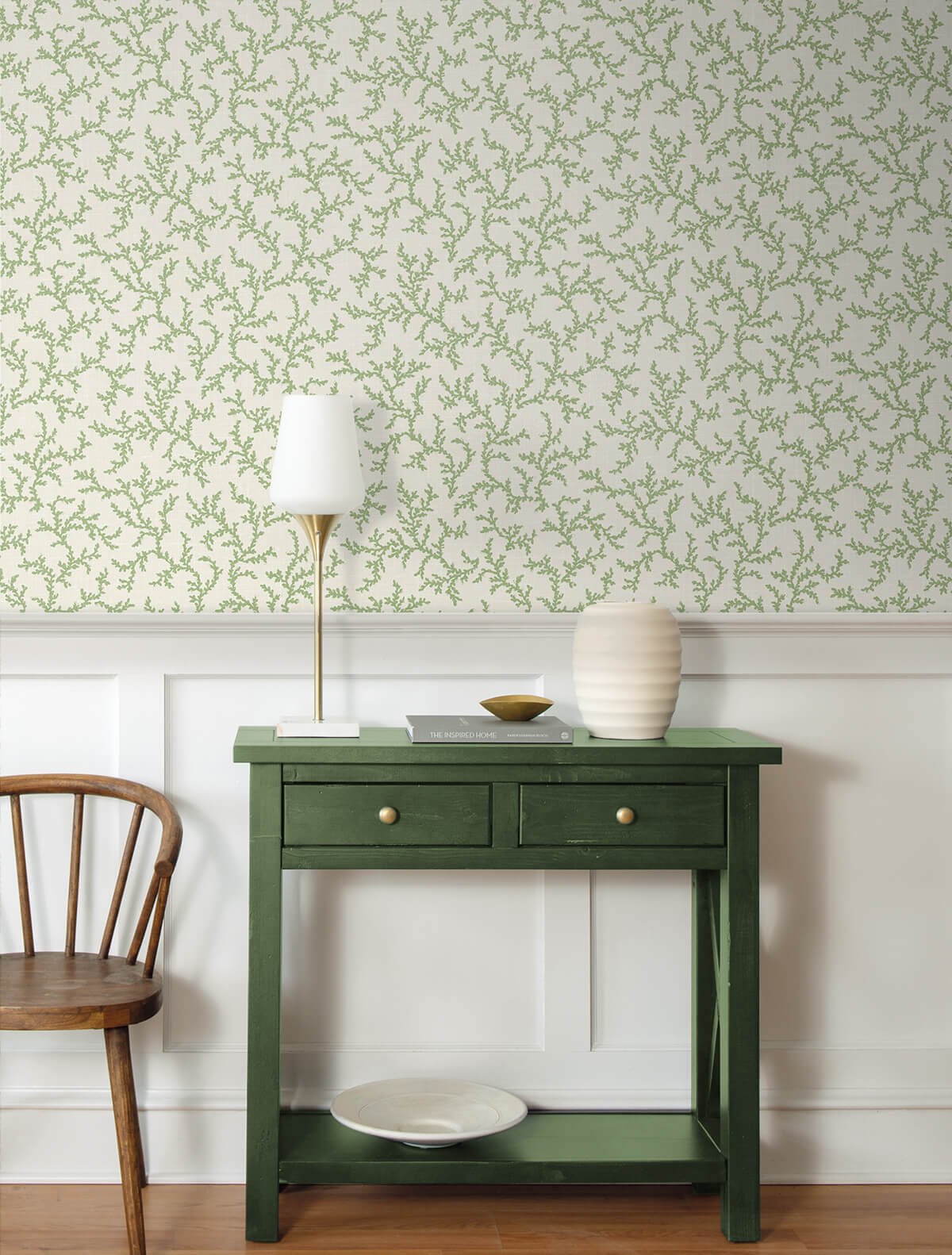 Seabrook French Country Corail Wallpaper - Herb