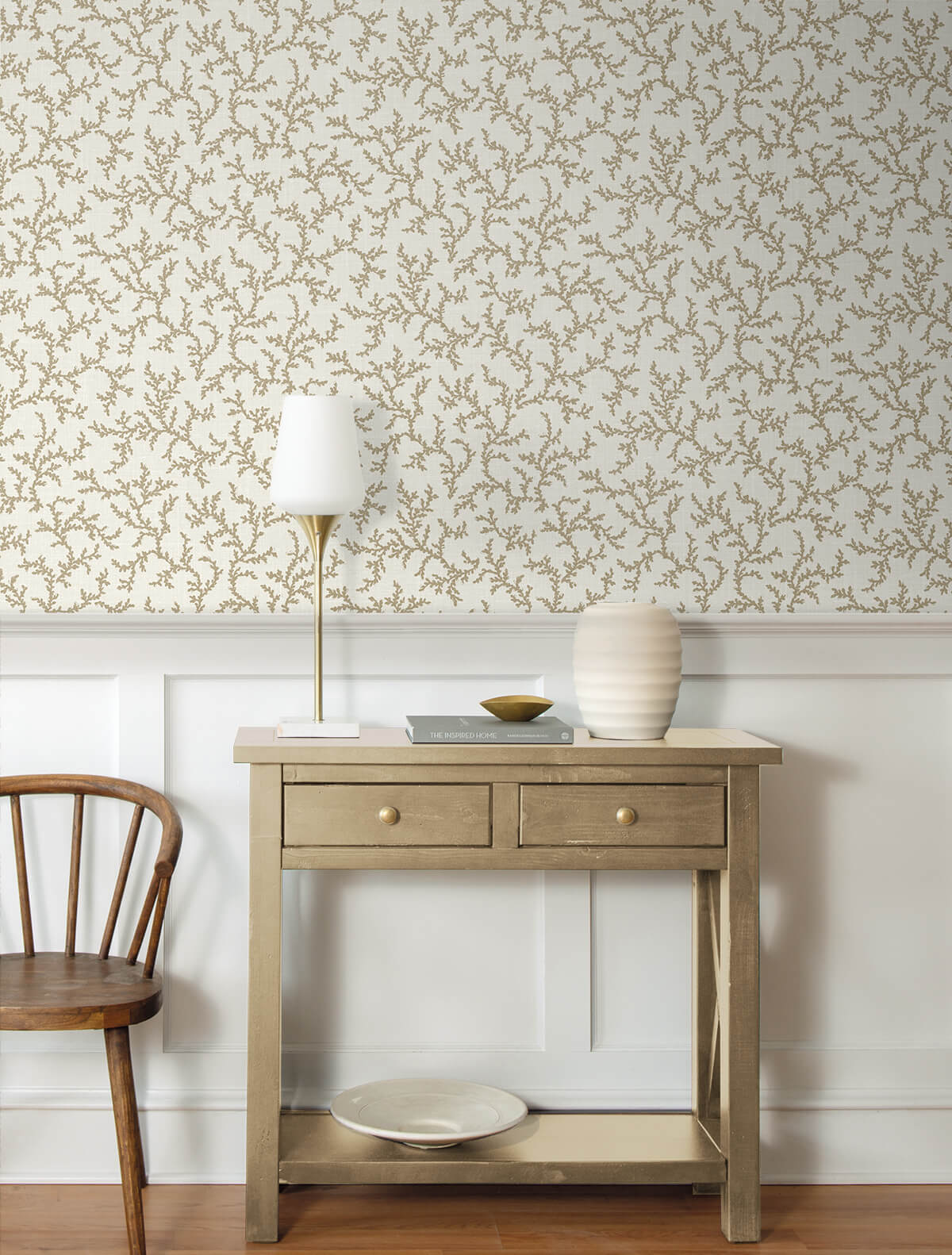 Seabrook French Country Corail Wallpaper - Driftwood