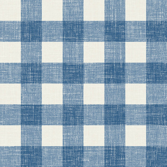 Seabrook French Country Bebe Gingham Wallpaper - Denim Wash