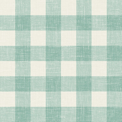 Seabrook French Country Bebe Gingham Wallpaper - Minty Meadow