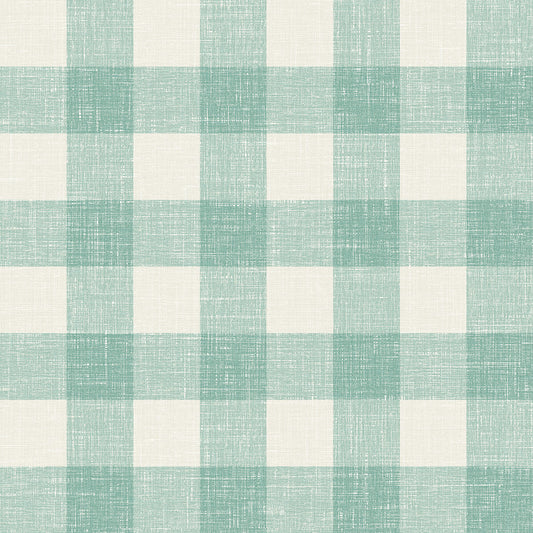 Seabrook French Country Bebe Gingham Wallpaper - Minty Meadow