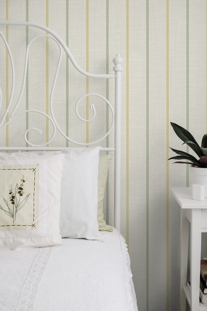 Seabrook French Country Andree Stripe Wallpaper - Dandelion & Pomme