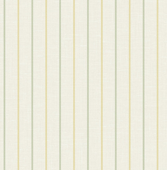 Seabrook French Country Andree Stripe Wallpaper - Dandelion & Pomme