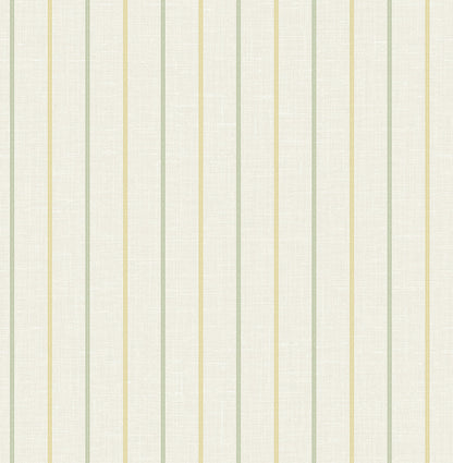 Seabrook French Country Andree Stripe Wallpaper - Dandelion & Pomme