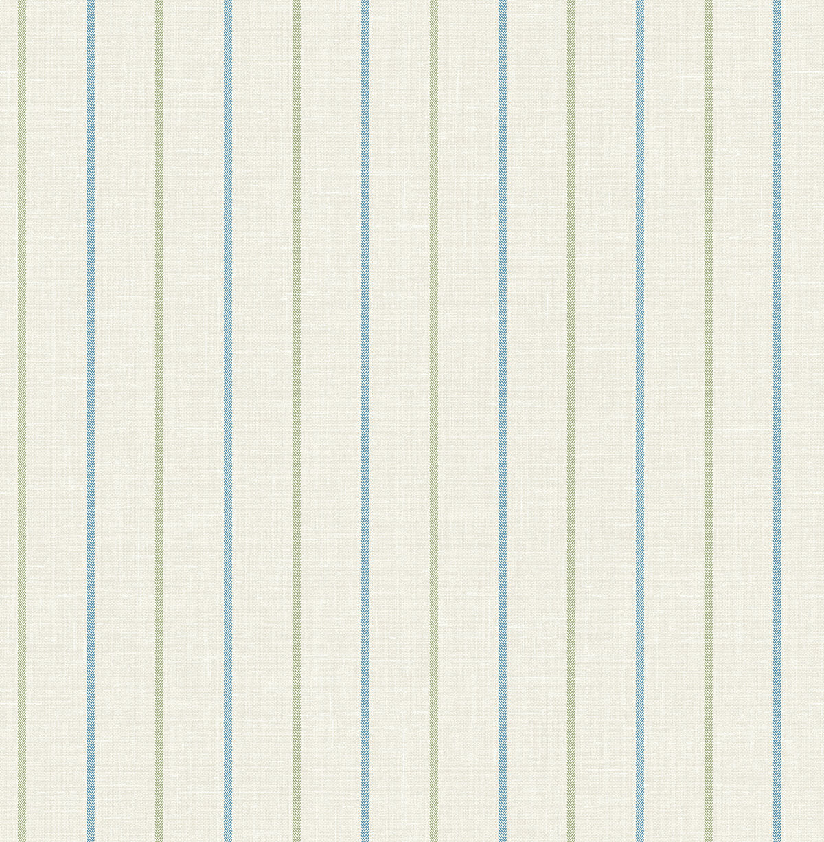 Seabrook French Country Andree Stripe Wallpaper - French Blue & Pomme