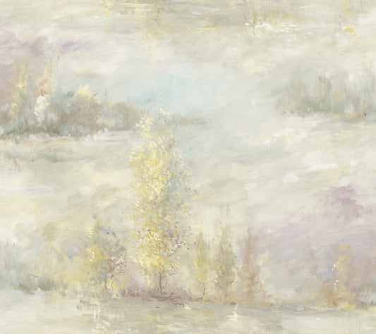 Seabrook French Impressionist Tree Line Wallpaper - Neutral