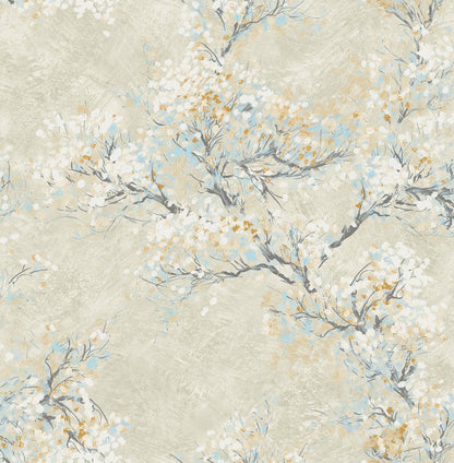 Seabrook French Impressionist Cherry Blossoms Wallpaper - Beige