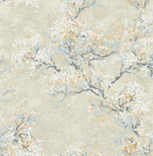 Seabrook French Impressionist Cherry Blossoms Wallpaper - Beige