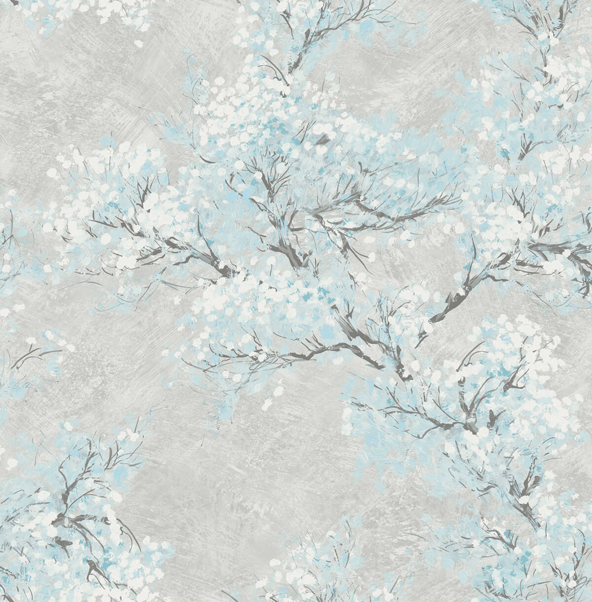 Seabrook French Impressionist Cherry Blossoms Wallpaper - Silver
