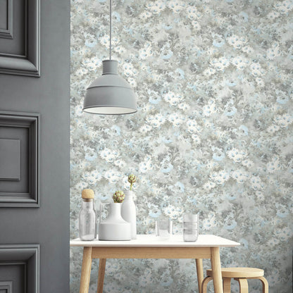 Seabrook French Impressionist Daisy Wallpaper - Silver