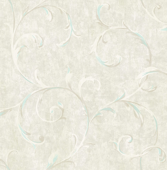 Seabrook French Impressionist Scroll Wallpaper - Grey