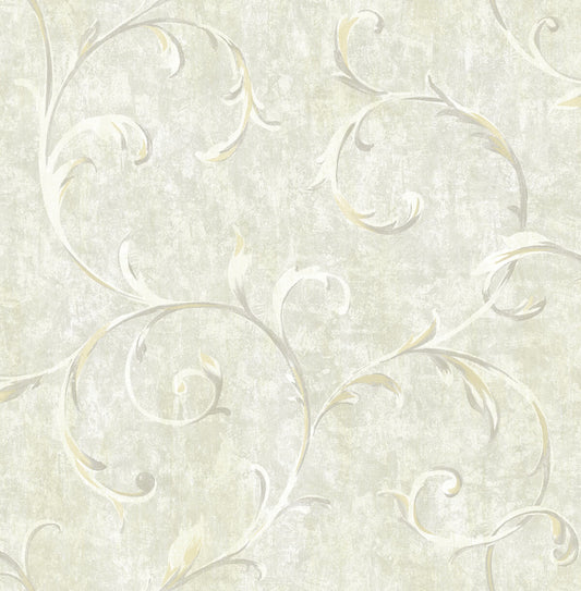 Seabrook French Impressionist Scroll Wallpaper - Neutral