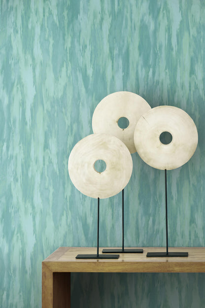 Seabrook French Impressionist Stria Wallpaper - Teal