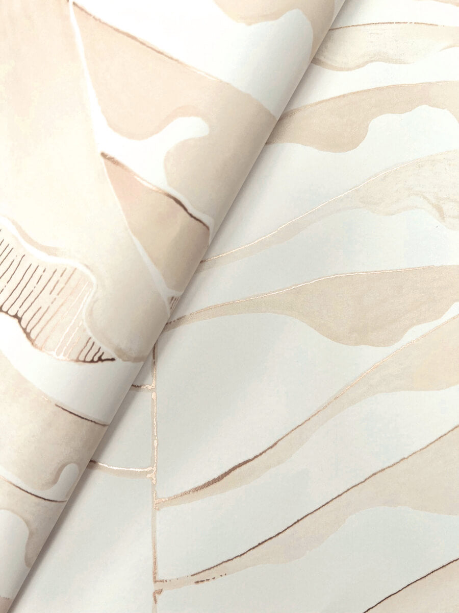 Formations Leaf Column Wallpaper - Taupe