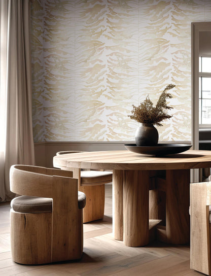 Formations Leaf Column Wallpaper - Taupe