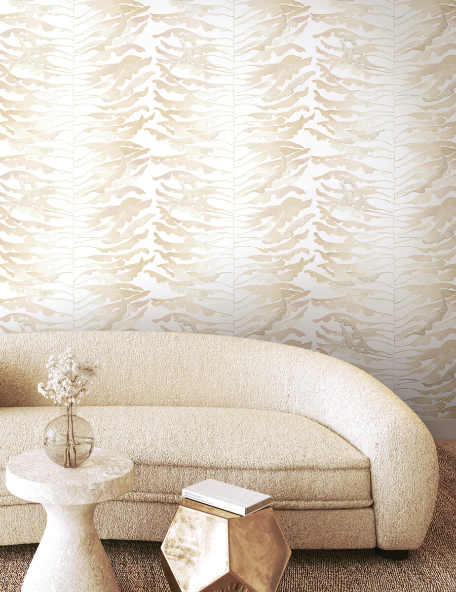 Formations Leaf Column Wallpaper - Taupe