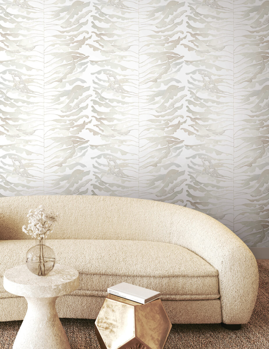 Formations Leaf Column Wallpaper - Neutral