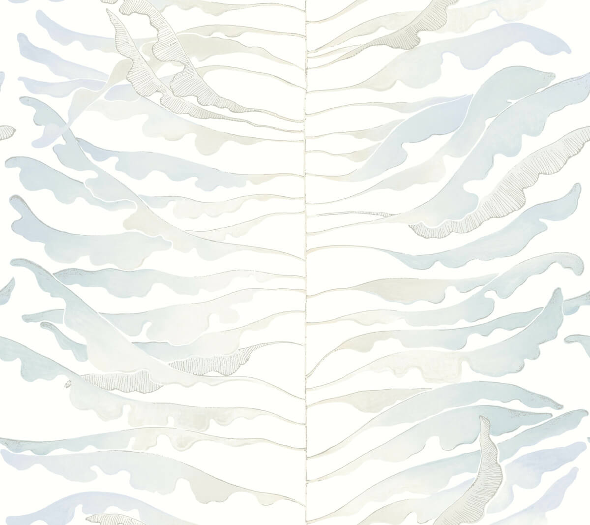 Formations Leaf Column Wallpaper - Spa Blue