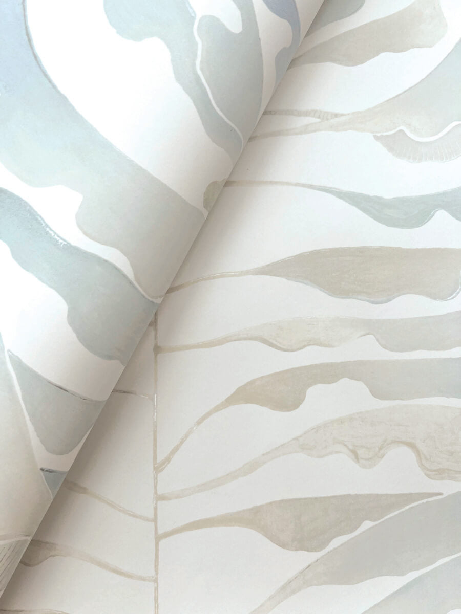 Formations Leaf Column Wallpaper - Spa Blue