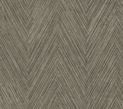 Formations Thatched Chevron Wallpaper - Charcoal