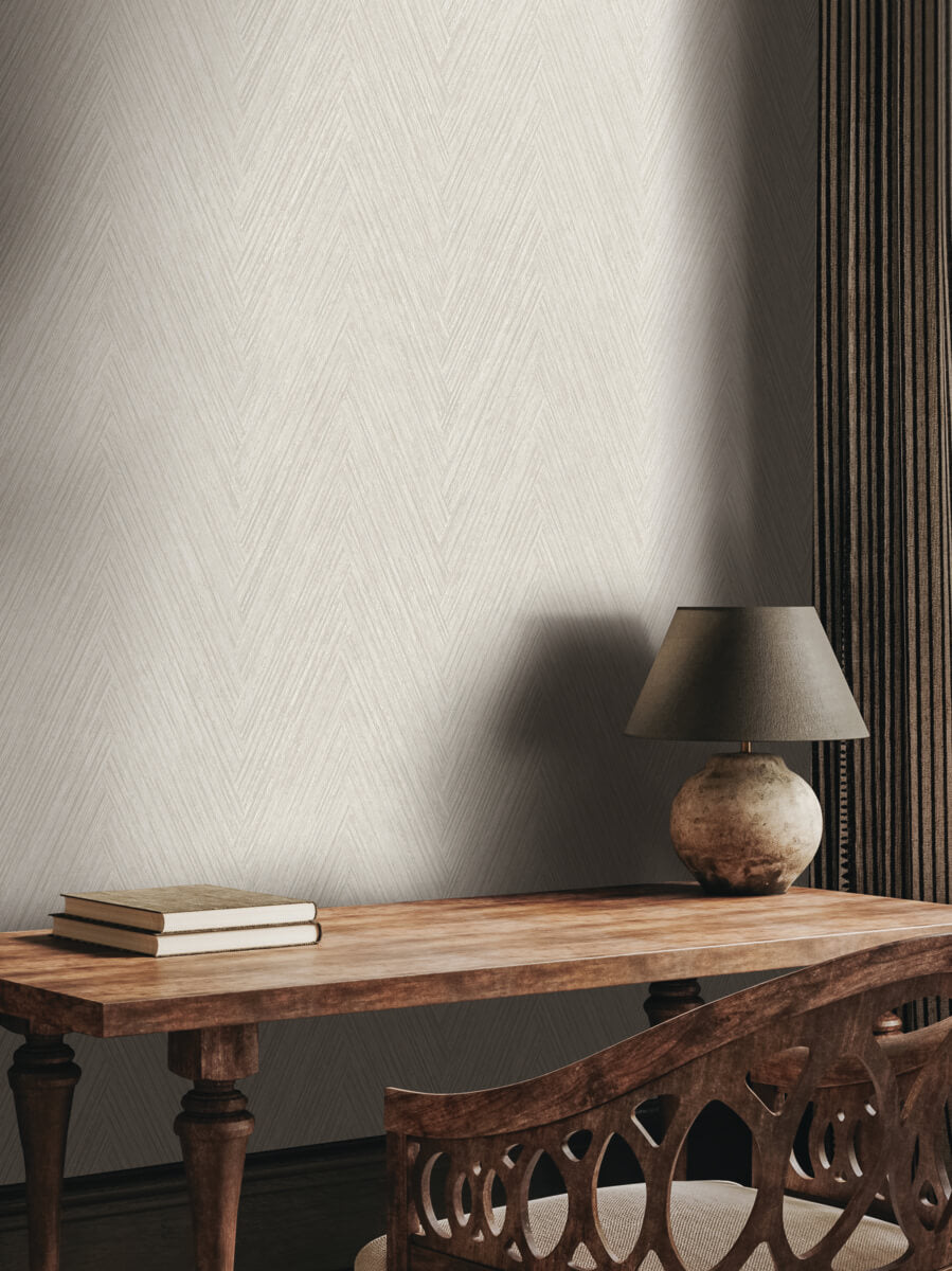 Formations Thatched Chevron Wallpaper - Light Neutral