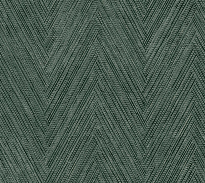 Formations Thatched Chevron Wallpaper - Bottle Green